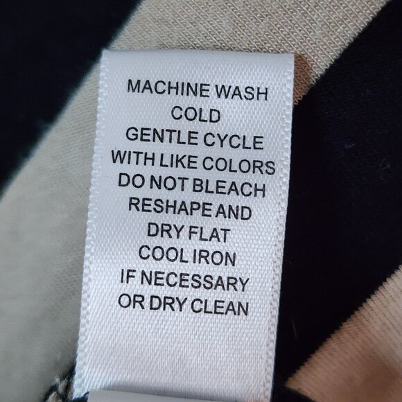 Cable & Gauge Top Womens Size XL Tan Black Striped Pullover Stretchy Chevron - Picture 6 of 6